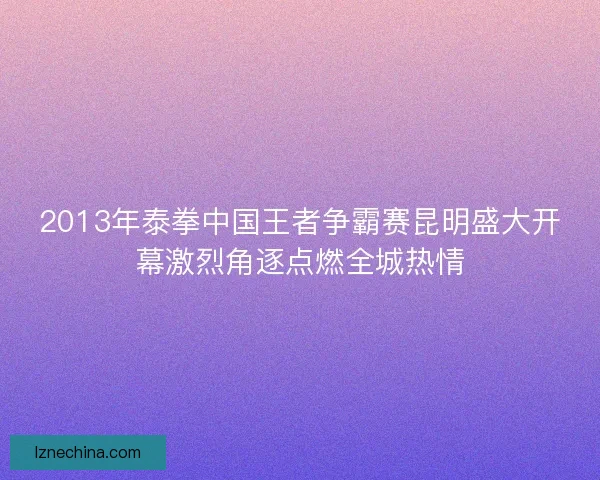 2013年泰拳中国王者争霸赛昆明盛大开幕激烈角逐点燃全城热情 2013年泰拳中国王者争霸赛昆明盛大开幕激烈角逐点燃全城热情